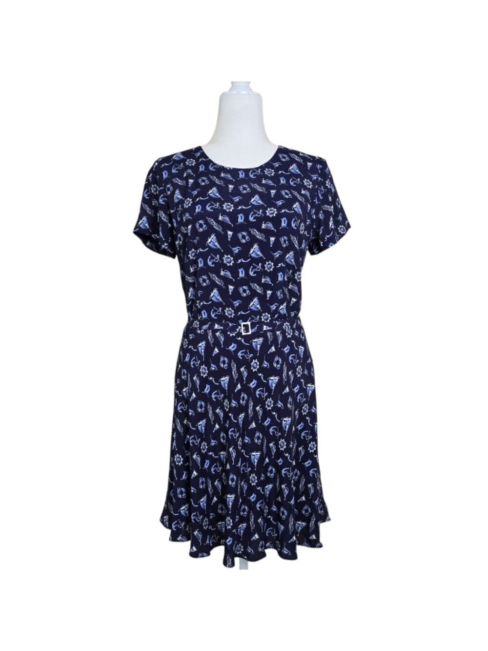 Polo Ralph Lauren Womens Blue Casy Nautical Sailboat Beachy Belted Dress Size 6